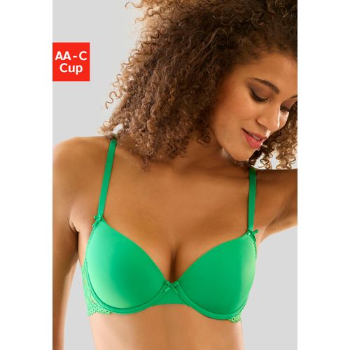 Schalen-BH NUANCE, Damen, Gr. 85, Cup A, grün, Spitze, Microtouch, Obermaterial: 85% Polyamid, 15% Elasthan, feminin, BHs, im Rücken aus Spitze, Cups aus Microtouch, Dessous