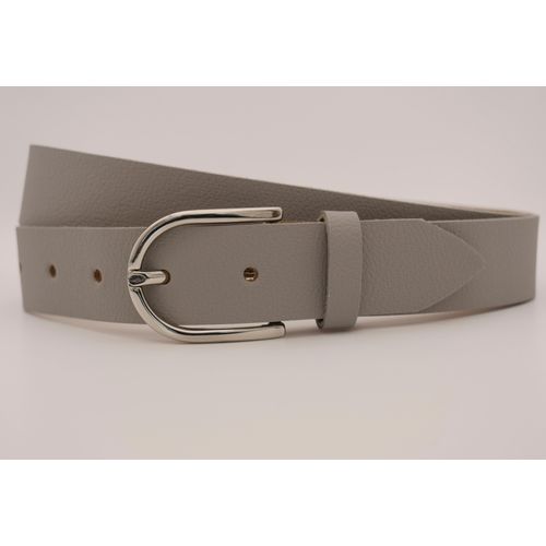 Ledergürtel ANNAMATONI, Damen, Gr. 100, grau, Rindsleder, unifarben, casual, Gürtel, mit silberner Schließe