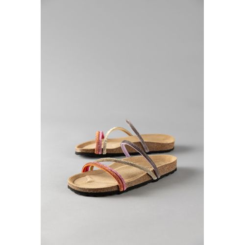 Pantolette ANISTON SHOES, Damen, Gr. 42, bunt, Synthetik, modisch, Schuhe, Sommerschuh, Strandschuh, Glitzersteine - NEUE KOLLEKTION