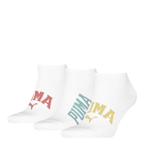 Sneakersocken PUMA, Herren, Gr. 39-42, weiß (weiß combo), Obermaterial: 63% Baumwolle, 19% Polyester, 15% Polyamid, 3% Elasthan, unifarben mit Farbeinsatz, Socken, mit verstärkter Ferse und Zehenbereich
