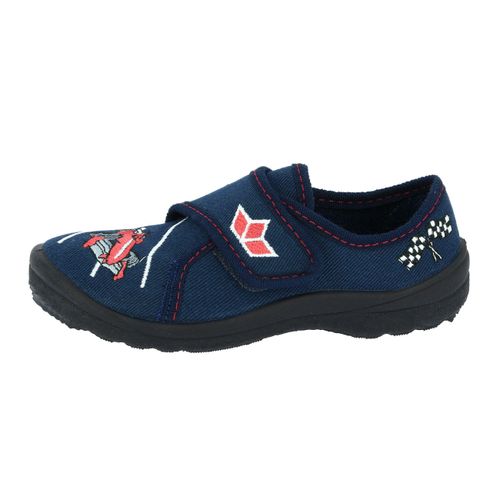 Hausschuh LICO "Hausschuh Sweet Boy", Kinder, Gr. 27, blau, Synthetik, Schuhe