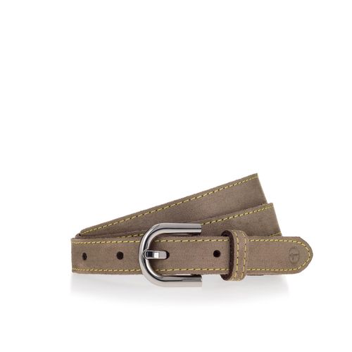 Ledergürtel TAMARIS, Damen, Gr. 90, grau (taupe), Leder, unifarben, feminin, Gürtel, mit Kontrastnaht