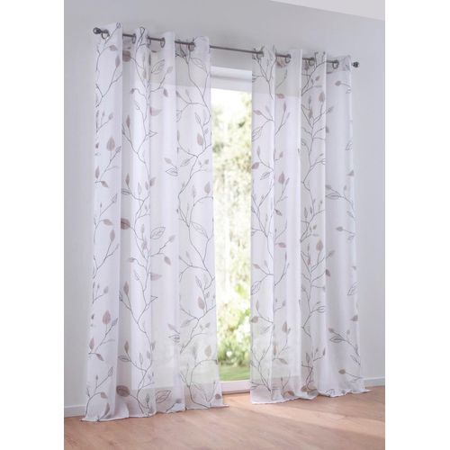 Gardine HEINE HOME Gr. 2, weiß (sanftes weiß), B:135cm H:175cm, Polyester, Gardinen