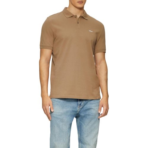Poloshirt S.OLIVER, Herren, Gr. XXXL, braun, Jersey, Obermaterial: 100% Baumwolle, casual, regular fit hüftlang, Rundhals, Kurzarm Rippbündchen, Shirts, mit Logostickerei