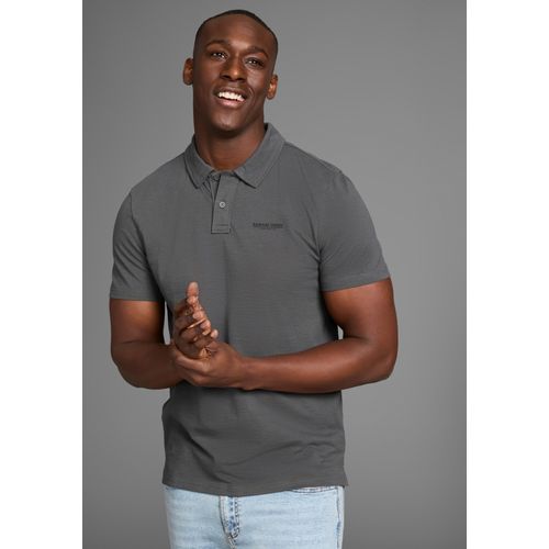 Poloshirt BRUNO BANANI, Herren, Gr. XXXL (64/66), grau (anthrazit), Slub, Obermaterial: 100% Baumwolle, casual, slim fit, Halbarm, Shirts, Poloshirt in schmaler Passform