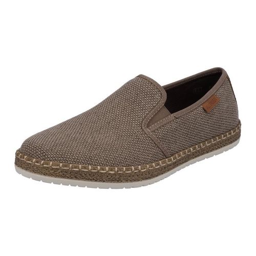 Espadrille RIEKER, Herren, Gr. 43, grau (taupe), Textil, sportlich, Schuhe, Slipper, Strandschuh, Sommerschuh mit Stretcheinsätzen