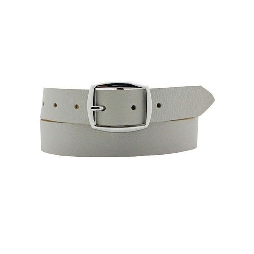 Ledergürtel ANNAMATONI, Damen, Gr. 105, grau (stein), Leder, unifarben, genarbt, modisch,klassisch,elegant, Gürtel, aus weichem Nappaleder