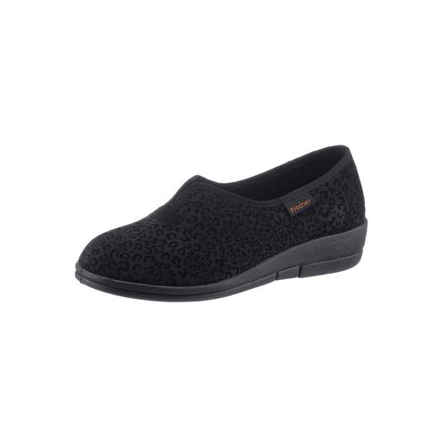 Hausschuh FISCHER, Damen, Gr. 40, schwarz, Textil, Basic, Schuhe