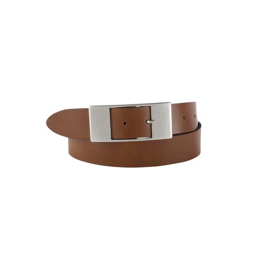 Ledergürtel BERND GÖTZ, Damen, Gr. 95, braun (cognac), Leder, unifarben, casual,modisch,klassisch, Gürtel, mit mattsilberfarbener Schließe