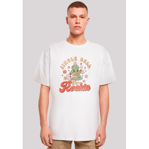 T-Shirt F4NT4STIC "Jingle Bell Rockin Weihnachten", Damen, Gr. L, weiß, Obermaterial: 100% Baumwolle, oversize, Rundhals, ohne Bündchen, Shirts T-Shirt, Premium Qualität, Weihnachts-Kollection