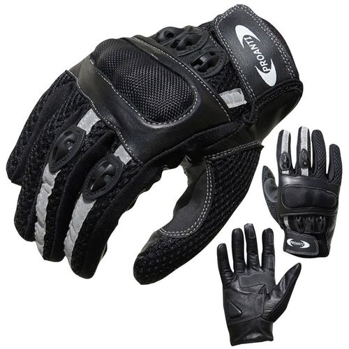 Motorradhandschuhe PROANTI Gr. S, schwarz, Handschuhe, S, Obermaterial: 60% Rindsleder, 30% Nylon, 10% Polyester. Innenfutter: 100% Polyester