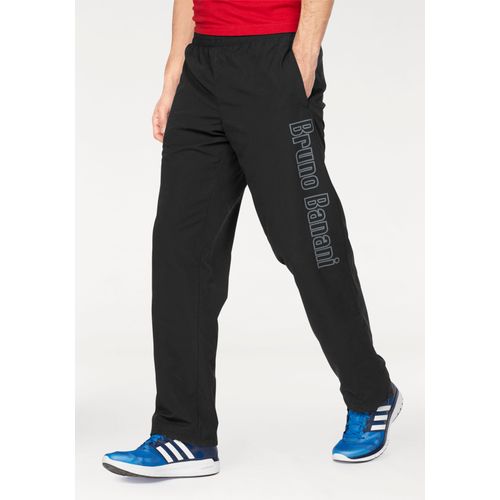 Sporthose BRUNO BANANI, Herren, Gr. M (48/50), N-Gr, schwarz (schwarz (hose aus nachhaltigem material)), Obermaterial: 100% Polyester. Futter: 100% Polyester, sportlich, bequem lang, Hosen, mit verstellbarem Hosensaum, Topseller
