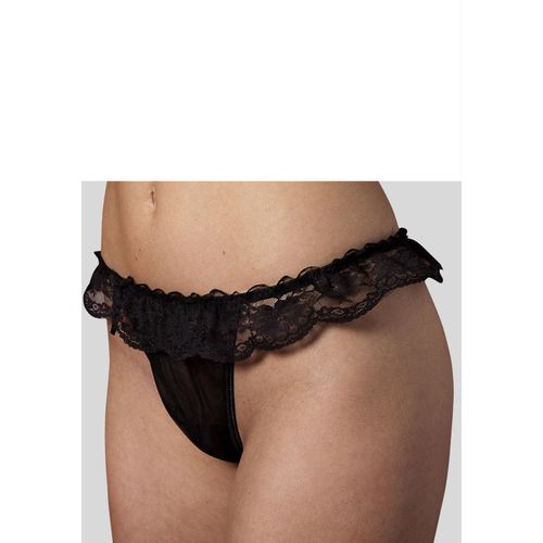 String PETITE FLEUR GOLD, Damen, Gr. 32/34, schwarz, Spitze, Microfaser, Obermaterial: 90% Polyamid, 10% Elasthan, figurbetont, Unterhosen, mit Spitze