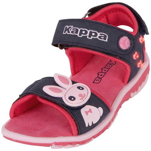 Sandale KAPPA, Gr. 28, blau (navy, pink), Synthetik, sportlich, Schuhe Sandale, mit tollen Lichteffekten
