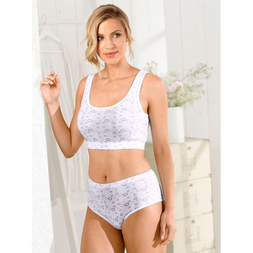 Bustier WÄSCHEPUR, Damen, Gr. 48, N-Gr, weiß (weiß, bedruckt), 100% Baumwolle, BHs