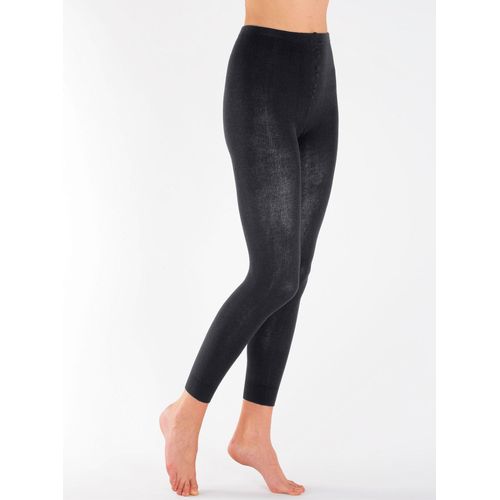 Thermoleggings ROGO, Damen, Gr. 2/40, Normalgrößen, schwarz, 80% Baumwolle, 18% Polyamid, 2% Elasthan, unifarben, Hosen