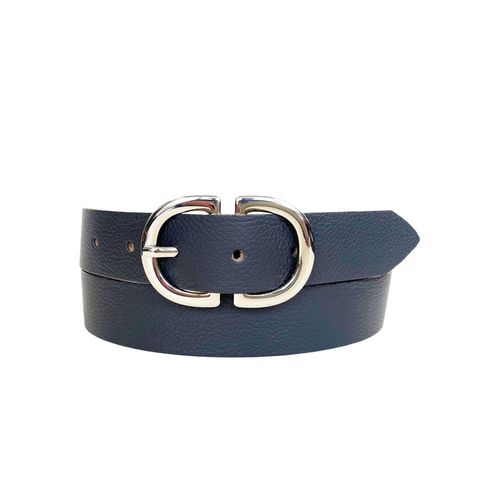 Ledergürtel ANNAMATONI, Damen, Gr. 75, blau (marine), Leder, elegant,feminin,klassisch, Gürtel