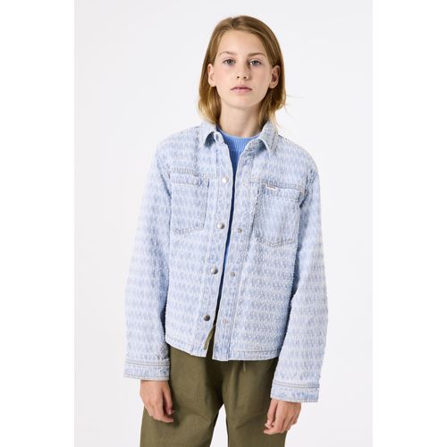 Jeansjacke GARCIA, Mädchen, Gr. 164 (170), blau (light used), Denim/Jeans, Obermaterial: 100% Baumwolle, Strukturmuster, casual, regular fit taillenbedeckt, ohne Ausschnitt, Langarm Manschette, Jacken, mit Strukturmuster