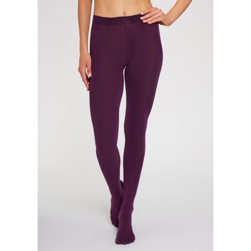 Strickstrumpfhose LAVANA, Damen, Gr. 40/42, lila (beere), Obermaterial: 70% Baumwolle, 28% Polyamid, 2% Elasthan, elastisch, Strumpfhosen, Thermosan, fein gestrickt und wärmend