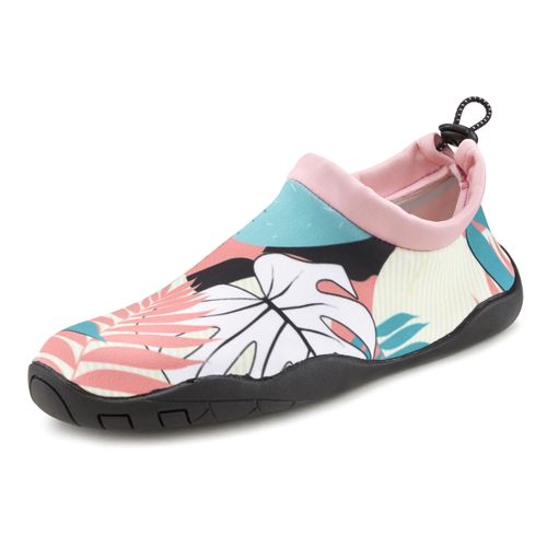 Badeschuh LASCANA, Damen, Gr. 42, bunt (schwarz), Obermaterial: 100% Neopren. Futter: 100% Neopren. Decksohle: 100% Neopren. Laufsohle: 100% Synthetik, bedruckt, casual, Schuhe Badeschuh, Aquaschuh, Slipper, Wasserschuh ultraleicht und schnelltrocknend VEGAN