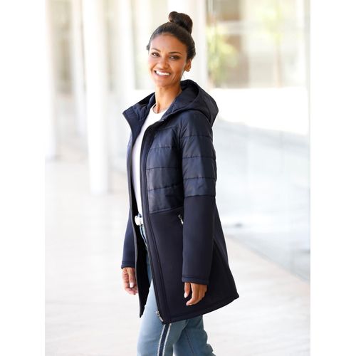 Steppjacke CLASSIC BASICS, Damen, Gr. 42, blau (marine), 100% Polyester, Sweatware:95% Polyester, 5% Elasthan, Wattierung:100% Polyester, unifarben, Langarm, Jacken