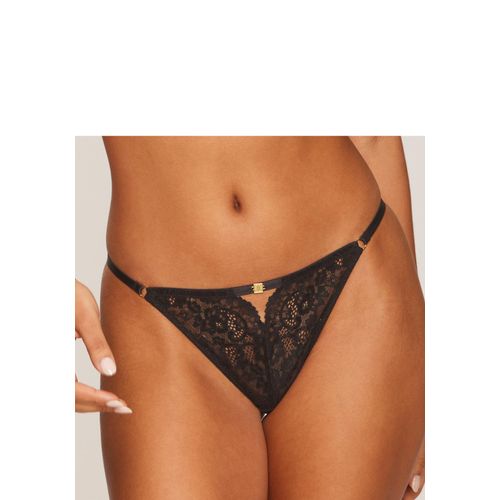String JETTE, Damen, Gr. 44/46, schwarz, Microtouch, Obermaterial: 90% Polyamid, 10% Elasthan, figurbetont, Unterhosen, mit verführerischer Schnürung