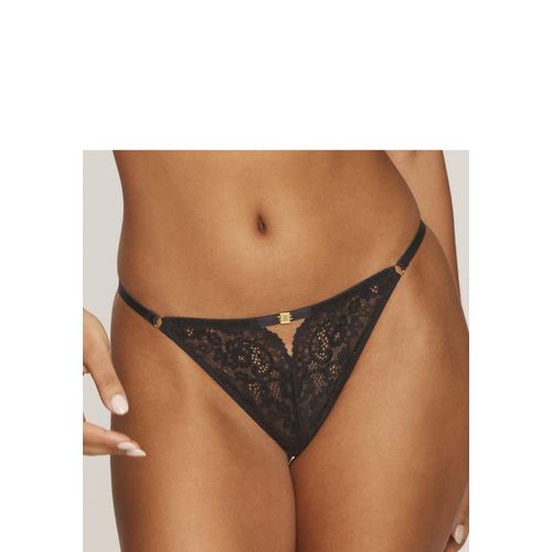 String JETTE, Damen, Gr. 40/42, schwarz, Microtouch, Obermaterial: 90% Polyamid, 10% Elasthan, figurbetont, Unterhosen, mit verführerischer Schnürung