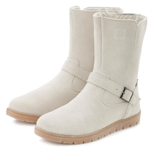 Winterstiefel ELBSAND, Damen, Gr. 41, beige, Obermaterial: 100% Rindsleder. Futter: 100% Textilmaterial. Decksohle: 100% Textilmaterial. Laufsohle: 100% Synthetik, unifarben, Basic, Schuhe, Boots,Winterstiefelette,Leder, wind- & wasserabweisende Tex-Membran