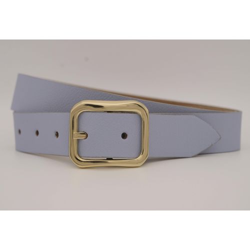Ledergürtel ANNAMATONI, Damen, Gr. 105, blau (sky), Rindsleder, unifarben, casual, Gürtel, mit goldener Schließe