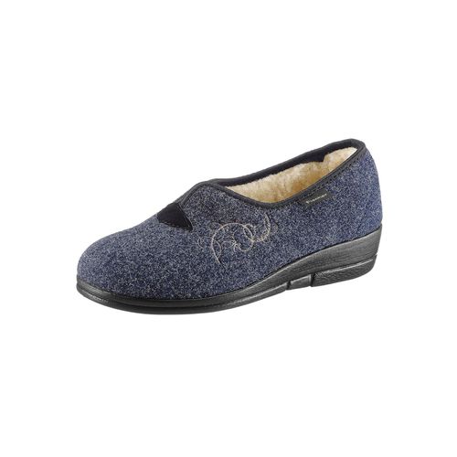 Hausschuh FISCHER, Damen, Gr. 36, blau, Textil, Schuhe