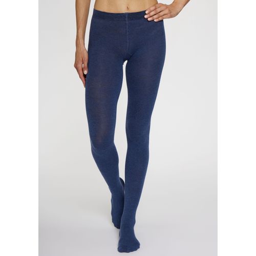 Strickstrumpfhose LAVANA, Damen, Gr. 36/38, blau (jeans meliert), Obermaterial: 70% Baumwolle, 28% Polyamid, 2% Elasthan, elastisch, Strumpfhosen, Thermosan, fein gestrickt und wärmend