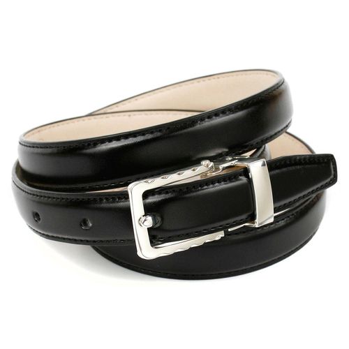 Ledergürtel ANTHONI CROWN, Damen, Gr. 80, schwarz, Leder, unifarben, Gürtel, schmal, aus Lackleder