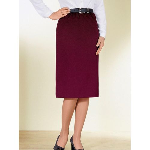 Bleistiftrock CLASSIC BASICS, Damen, Gr. 42, rot (bordeaux), 100% Polyester, unifarben, knielang, Röcke