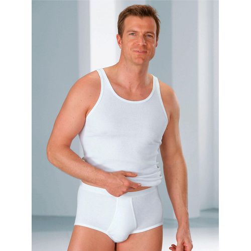 Slip SCHIESSER, Herren, Gr. 6, Feinripp, weiß, 100% Baumwolle, Unterhosen