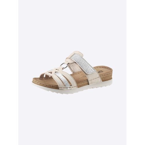 Pantolette FISCHER, Damen, Gr. 40, weiß, Lederimitat, Schuhe