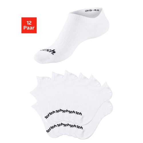 Sportsocken BENCH., Damen, Gr. 39-42, weiß (12x weiß), Baumwollmischung, unifarben, elastisch, Socken, Sneakersocken verschwinden im Schuh