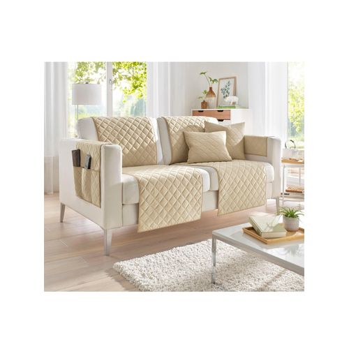 Tagesdecke Gr. 1, beige, B:50cm L:200cm, 100% Polyester, Tagesdecken