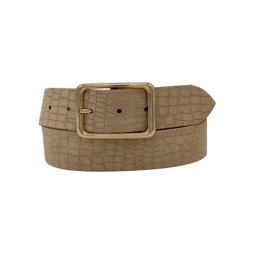 Ledergürtel ANNAMATONI, Damen, Gr. 110, beige, Leder, unifarben, Kroko-Optik, elegant,feminin,klassisch,modisch, Gürtel