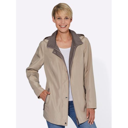Funktionsjacke CLASSIC BASICS, Damen, Gr. 42, beige (beige, dunkeltaupe), 100% Polyester, gemustert, mehrfarbig, figurumspielend, Langarm, Jacken