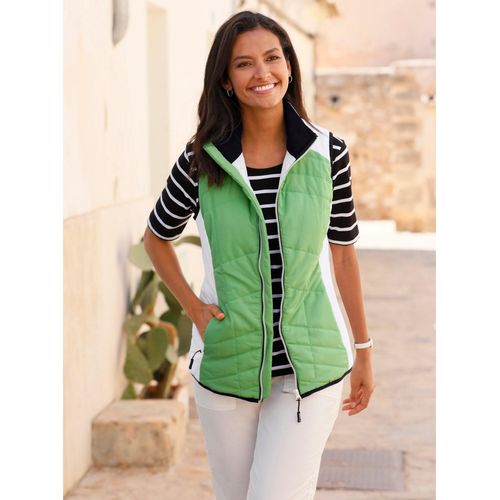 Steppweste CASUAL LOOKS, Damen, Gr. 52, grün (apfel, ecru), 100% Polyester, Wattierung:100% Polyester, gemustert, mehrfarbig, Westen