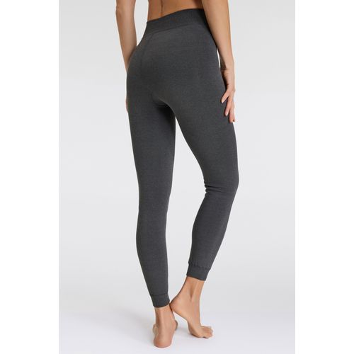 Thermoleggings SARLINI, Damen, Gr. L/XL, N-Gr, grau (dunkelgrau), Obermaterial: 90% Polyester, 10% Elasthan, casual, figurbetont knöchellang, Hosen, mit kuscheligem Innenfutter, perfekt für kalte Wintertage