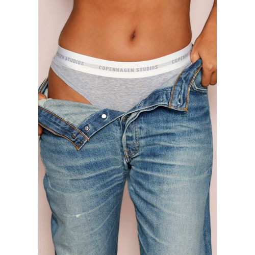 String COPENHAGEN STUDIOS, Damen, Gr. XL (42), grau (grau, meliert), Single Jersey, Obermaterial: 50% Modal (TENCEL), 45% Baumwolle, 5% Elasthan (LYCRA), unifarben mit Farbeinsatz, meliert, körpernah, Unterhosen, mit elastischem Logobund