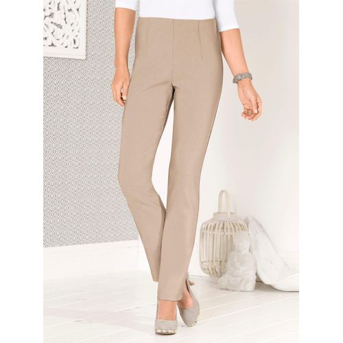 Stretch-Hose CLASSIC BASICS, Damen, Gr. 56, Normalgrößen, beige, 91% Polyester, 6% Viskose, 3% Elasthan, unifarben, lang, Hosen