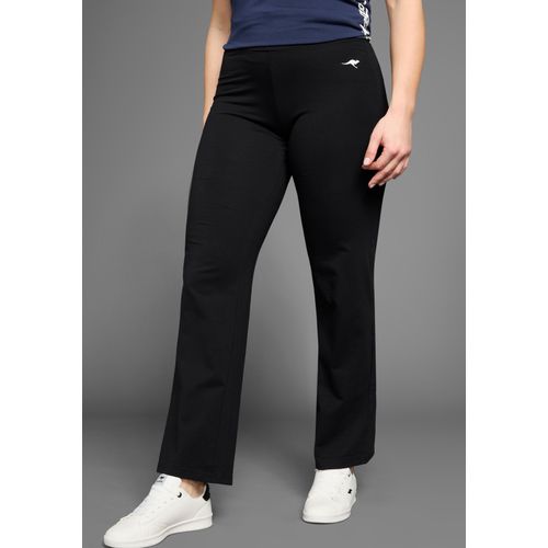 Jazzpants KANGAROOS, Damen, Gr. 96, L-Gr, schwarz, Jersey, Obermaterial: 95% Baumwolle, 5% Elasthan, unifarben, kontrastfarbene Details, sportlich, schmal lang, Hosen