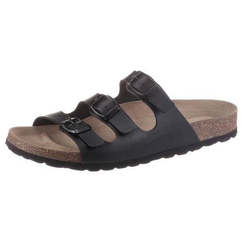 Pantolette ANISTON SHOES, Damen, Gr. 37, schwarz, Lederimitat, unifarben, klassisch, Schuhe, Gartenschuh, Berufsschuh, Hausschuh mit Veloursleder-Fußbett