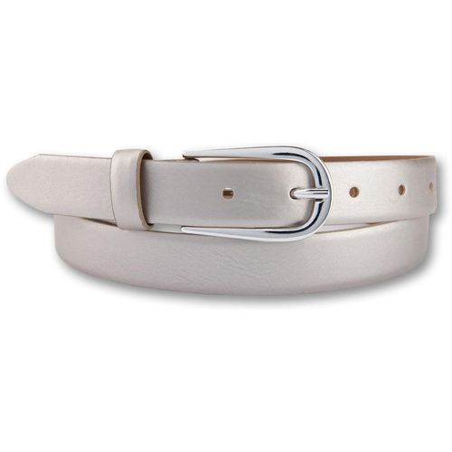 Ledergürtel BERND GÖTZ, Damen, Gr. 105, silber, Leder, unifarben, metallic, casual,feminin,klassisch,modisch, Gürtel, mit silberner Schließe