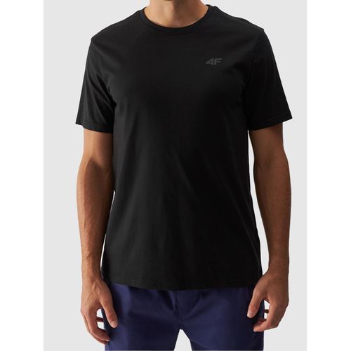 T-Shirt 4F, Herren, Gr. M, schwarz (deep schwarz), Obermaterial: 100% Baumwolle, sportlich, Rundhals, Kurzarm, Shirts