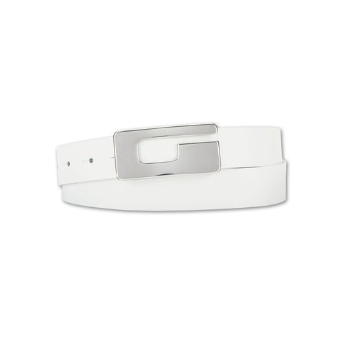 Koppelgürtel BERND GÖTZ, Damen, Gr. 90, weiß, Leder, unifarben, Gürtel, mit Gürtelschließe im G-Look