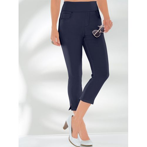 Stretch-Hose CASUAL LOOKS, Damen, Gr. 36, Normalgrößen, blau (marine), 72% Viskose, 25% Polyamid, 3% Elasthan, unifarben, 7/8-Länge, Hosen