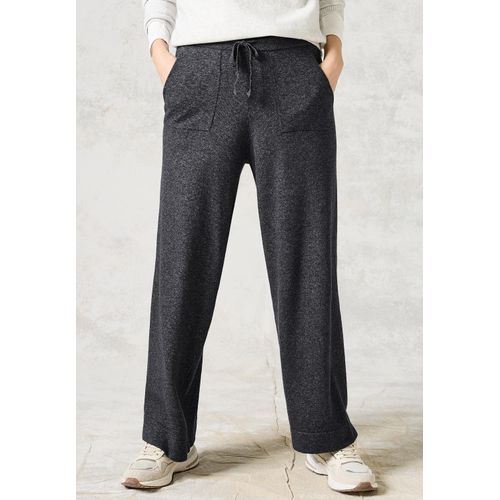 Stoffhose CECIL, Damen, Gr. XXL, Länge 28, grau (charcoal grau melange), Stoff, 33% Polyester, 31% Polyacryl, 24% Baumwolle, 12% Nylon, unifarben, casual, weit lang, Hosen, High Waist